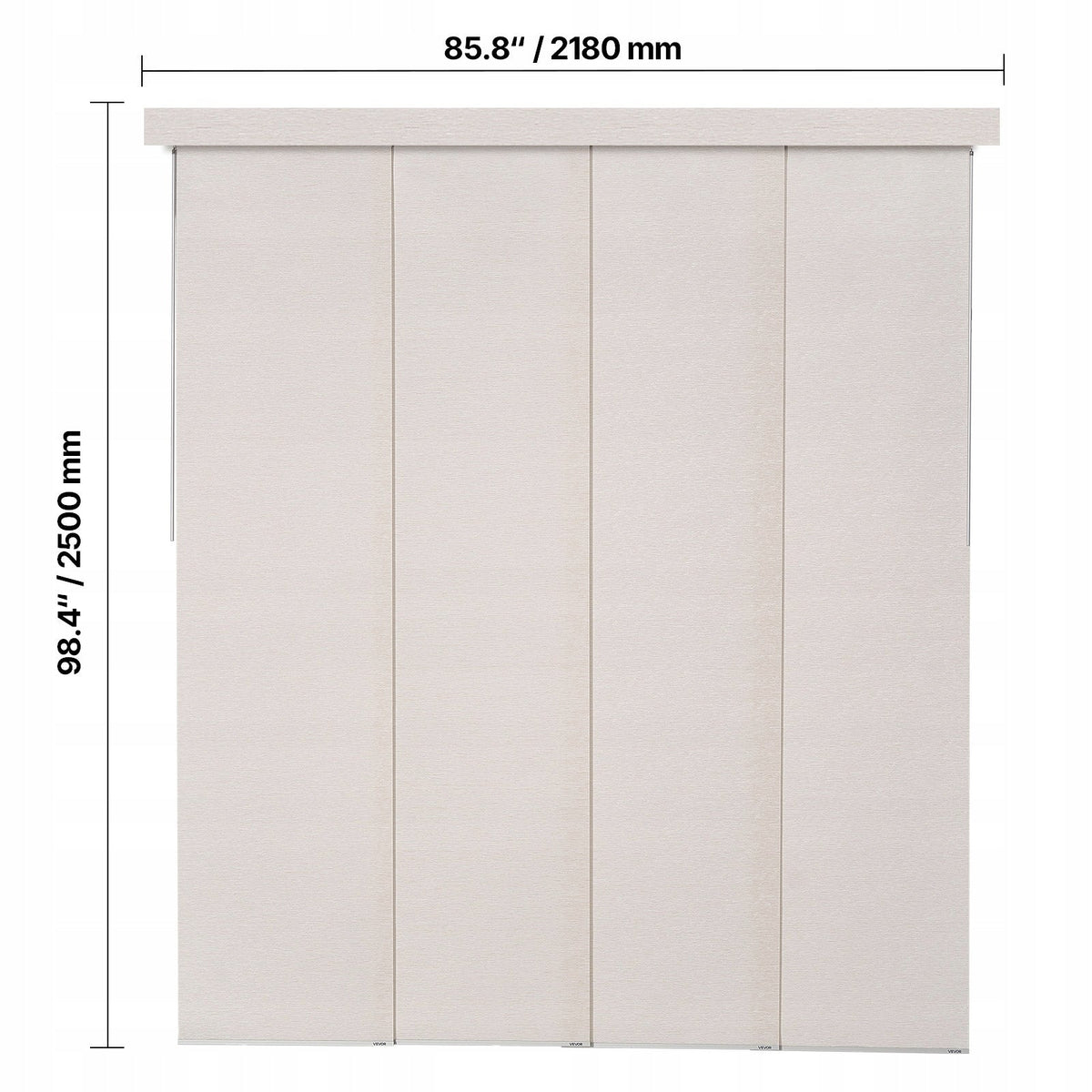 VEVOR PANEL CURTAINS EXTENDABLE TRACK 116-218 CM 4 PANELS POLYESTER