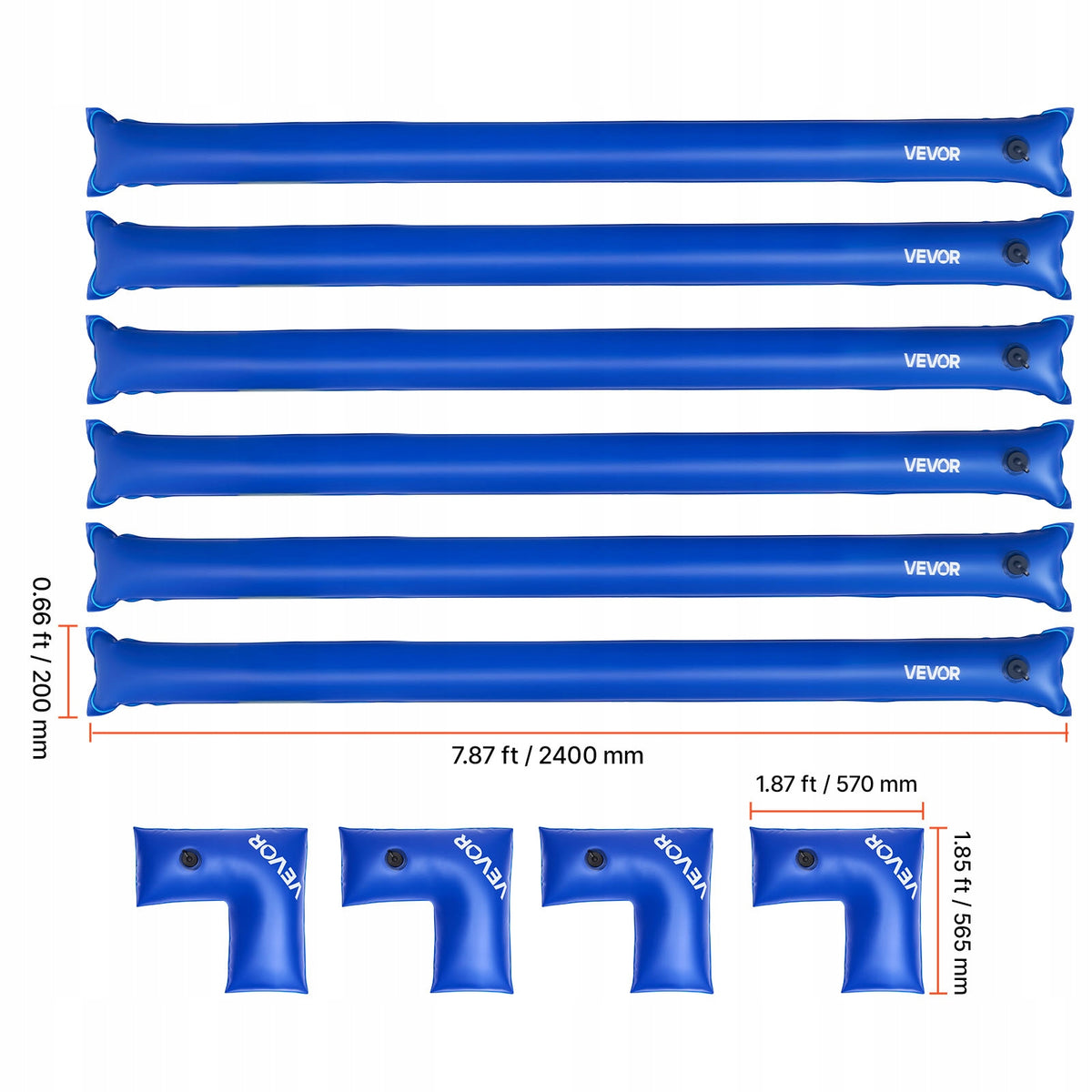 VEVOR WATER BAG SET 6 PCS 2.4M THICK PVC BEST FOR COVER