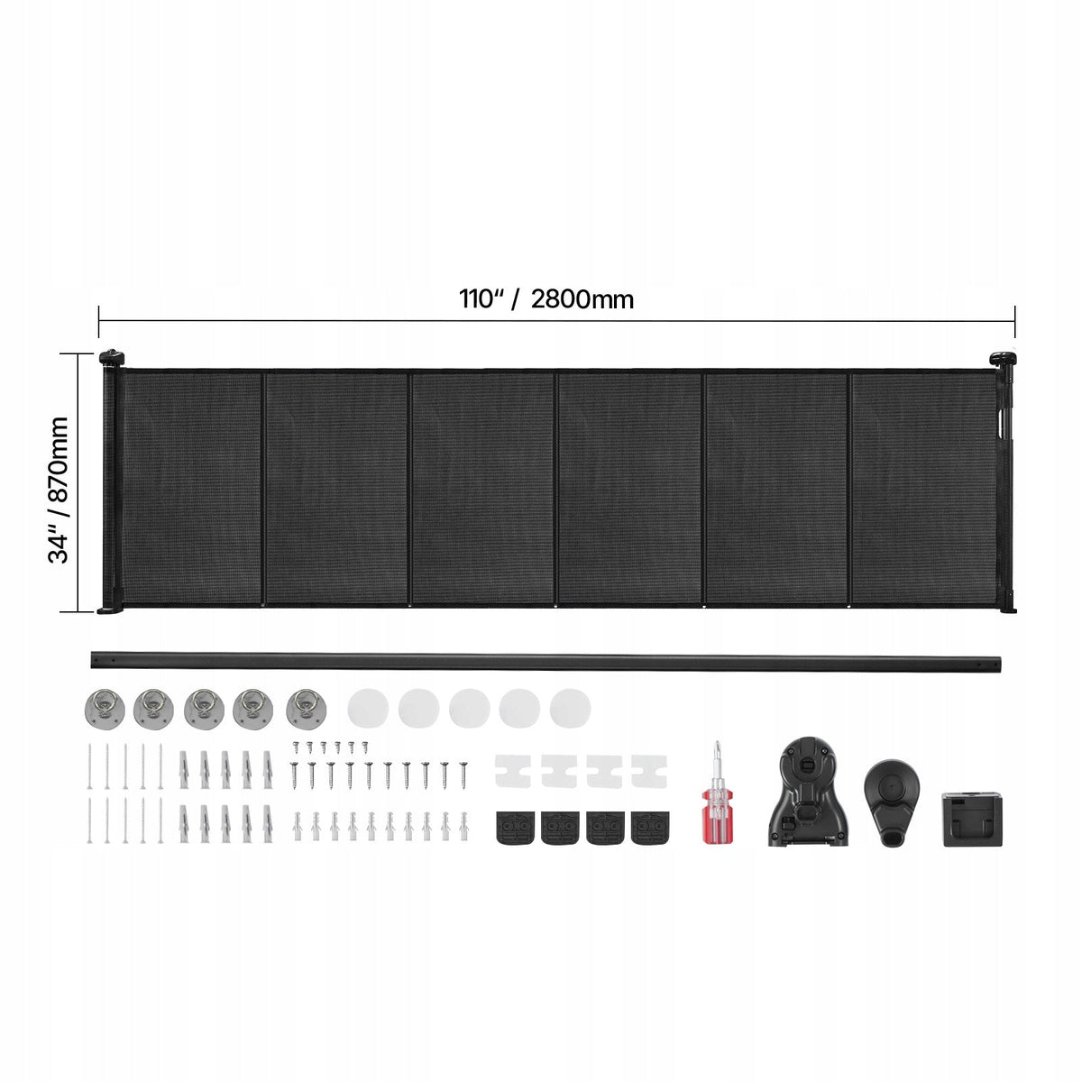 VEVOR FOLDABLE BABY GATE 87 CM STRONG STABLE MESH BLACK
