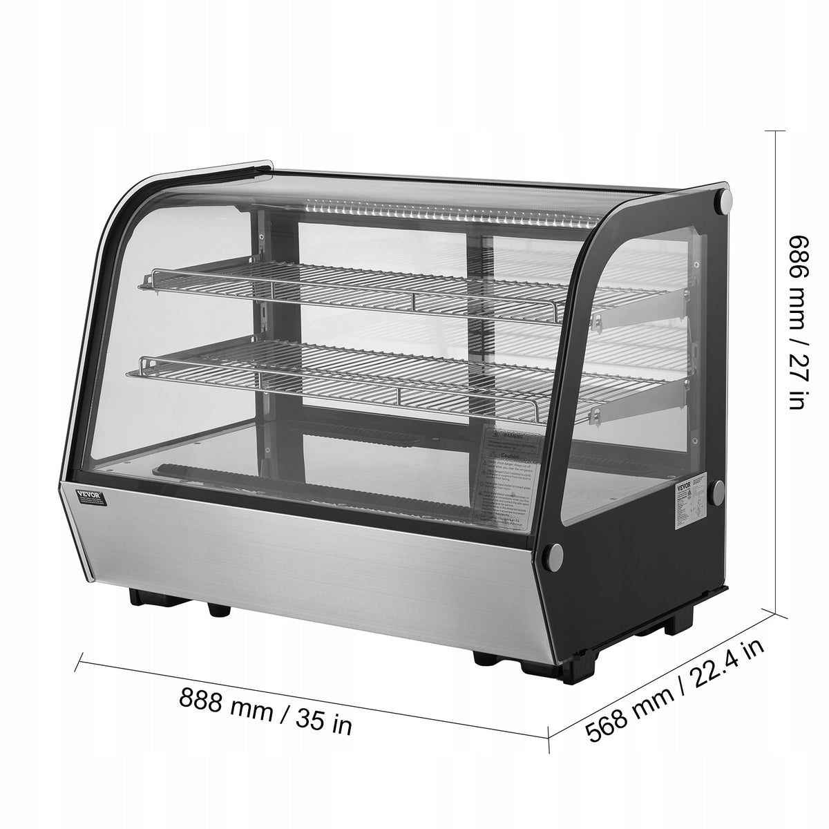 VEVOR COUNTERTOP REFRIGERATED DISPLAY CASE 146L LED TURBO COOLING PROFESSIONAL