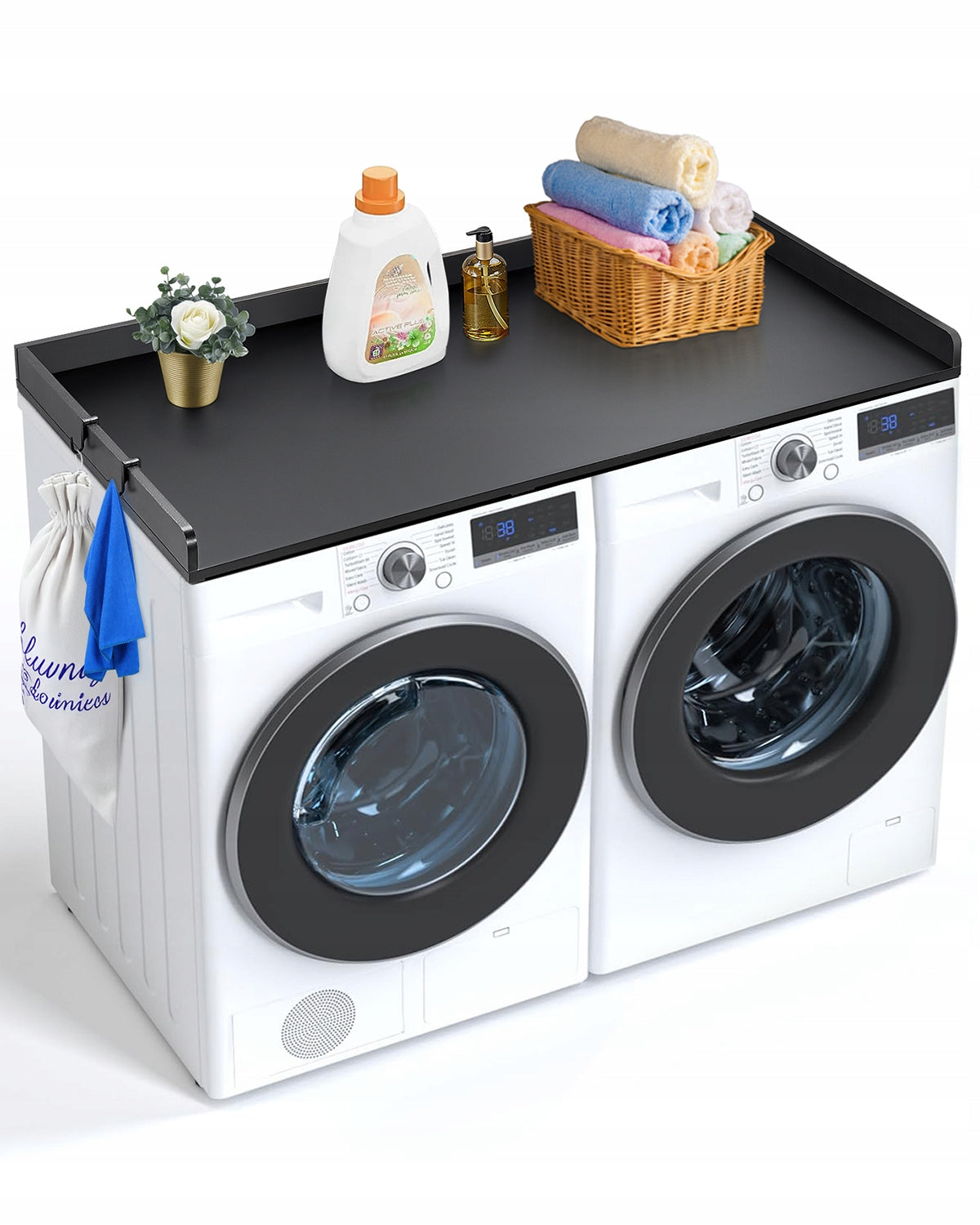 VEVOR WOODEN WORKTOP FOR WASHER AND DRYER 1370X700X69MM PREMIUM BLACK