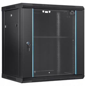 VEVOR 12U Wall Mount Network Server Cabinet Strong Stable Lock Black