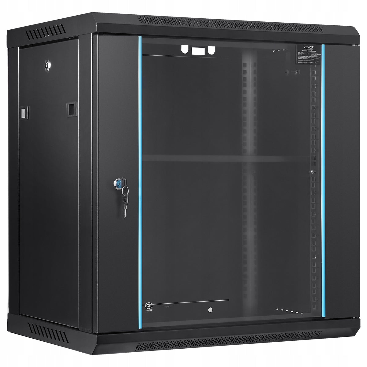 VEVOR 12U Wall Mount Network Server Cabinet Strong Stable Lock Black