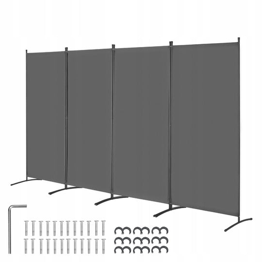 VEVOR 4-Panel Folding Partition Wall Strong Oxford Frame Grey