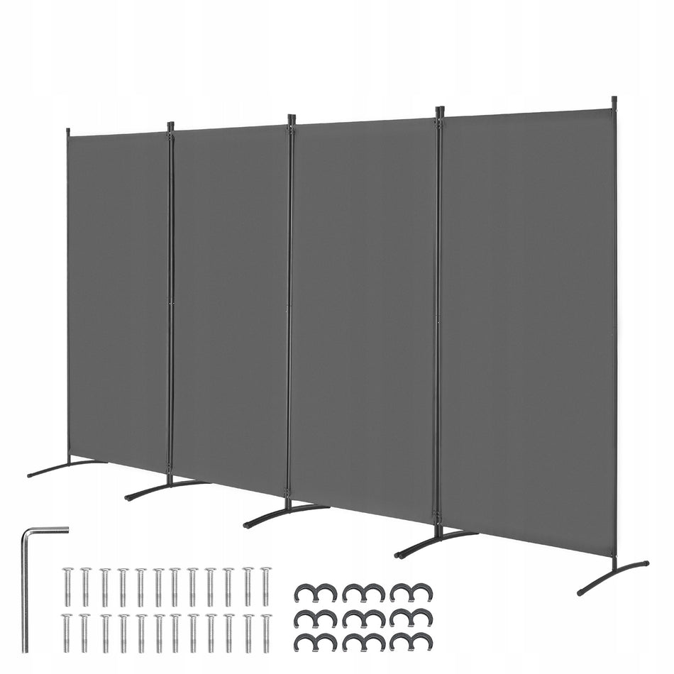 VEVOR 4-Panel Folding Partition Wall Strong Oxford Frame Grey