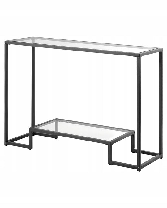 VEVOR 2-TIER CONSOLE TABLE WITH TEMPERED GLASS STURDY METAL