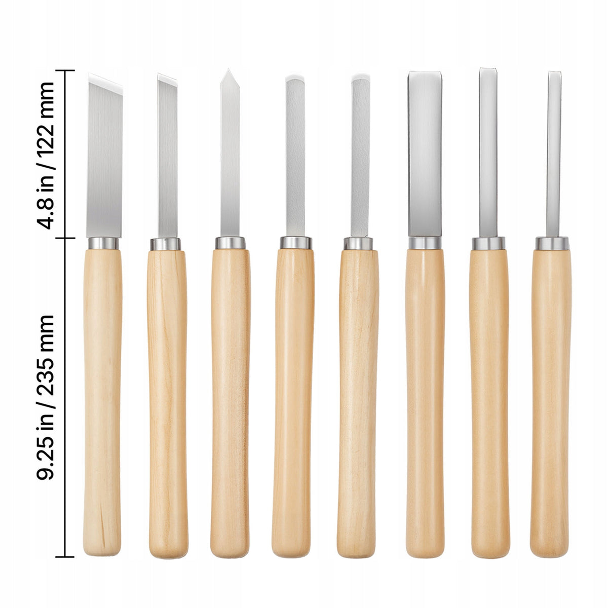 VEVOR WOOD LATHE CHISEL SET 8-PIECE CARBON STEEL BAG