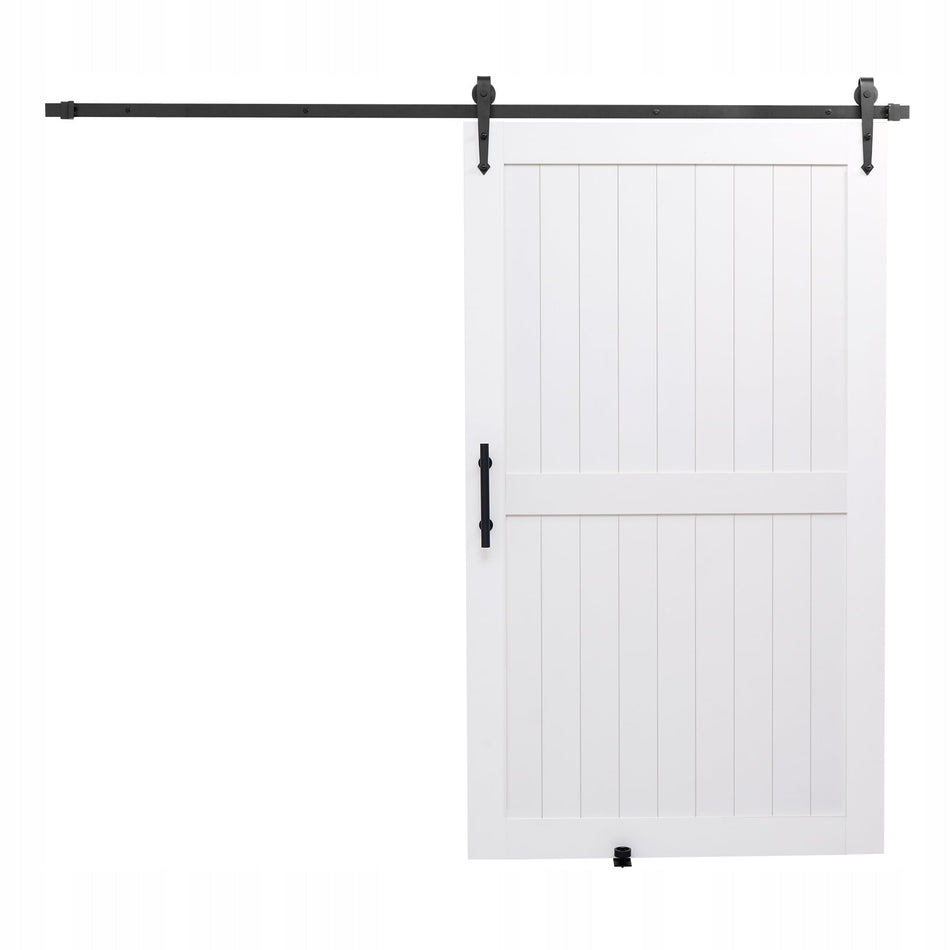 VEVOR BARN DOOR SYSTEM 1219X2134MM WHITE STRONG MDF
