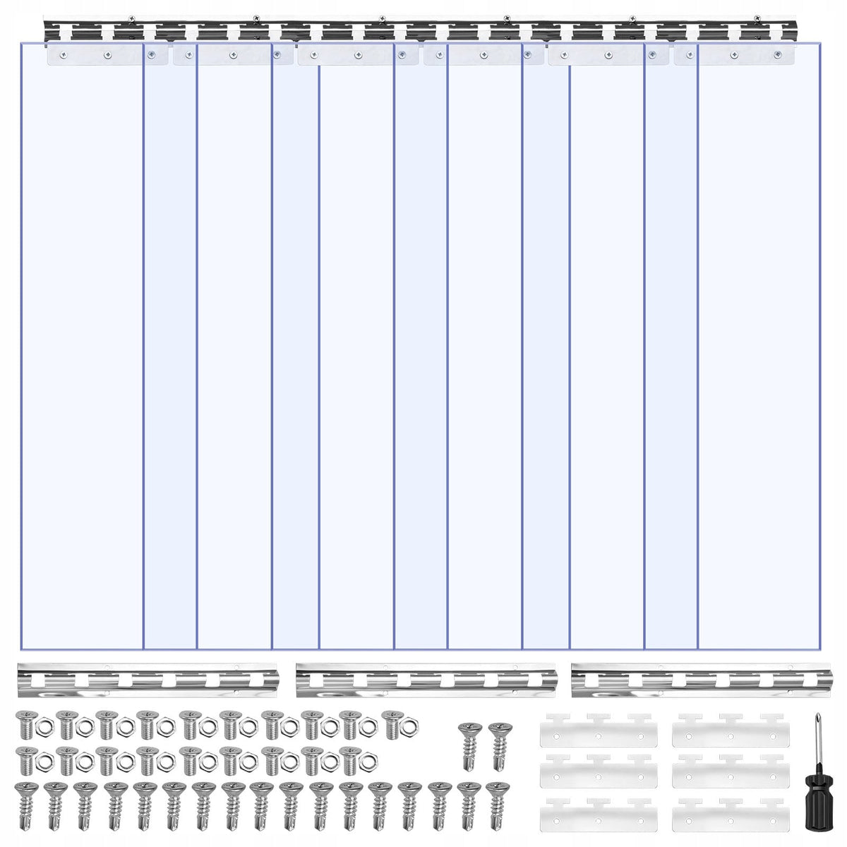 VEVOR PVC STRIP CURTAIN 6-PACK 915X2134MM THICKNESS 2MM STRONG AND DURABLE
