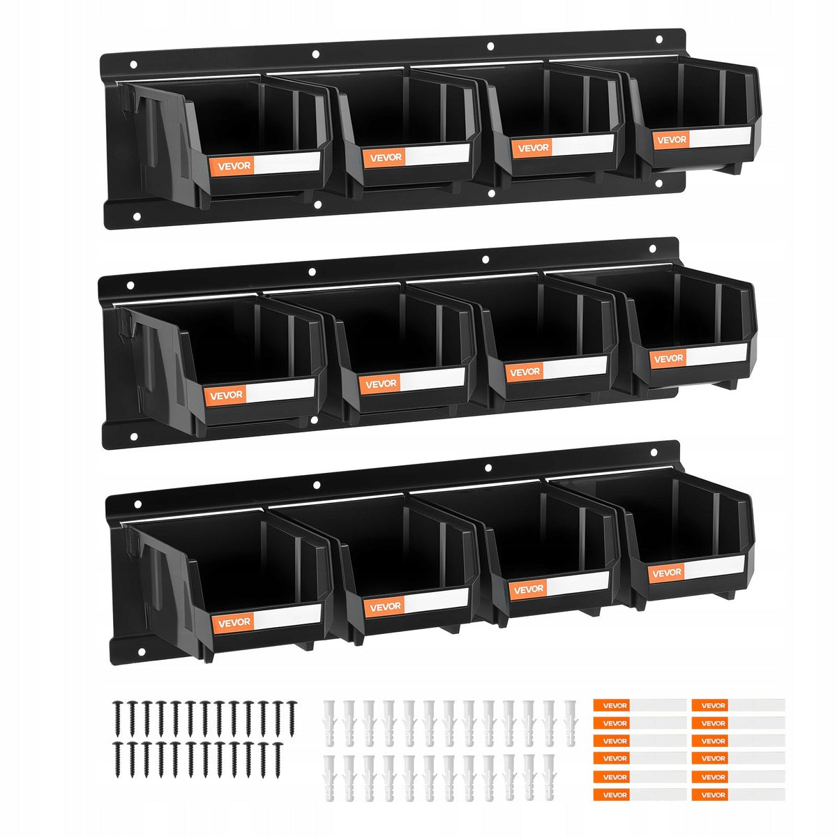 VEVOR HEAVY DUTY STACKABLE WALL BINS 12 PCS 137X105X75 MM