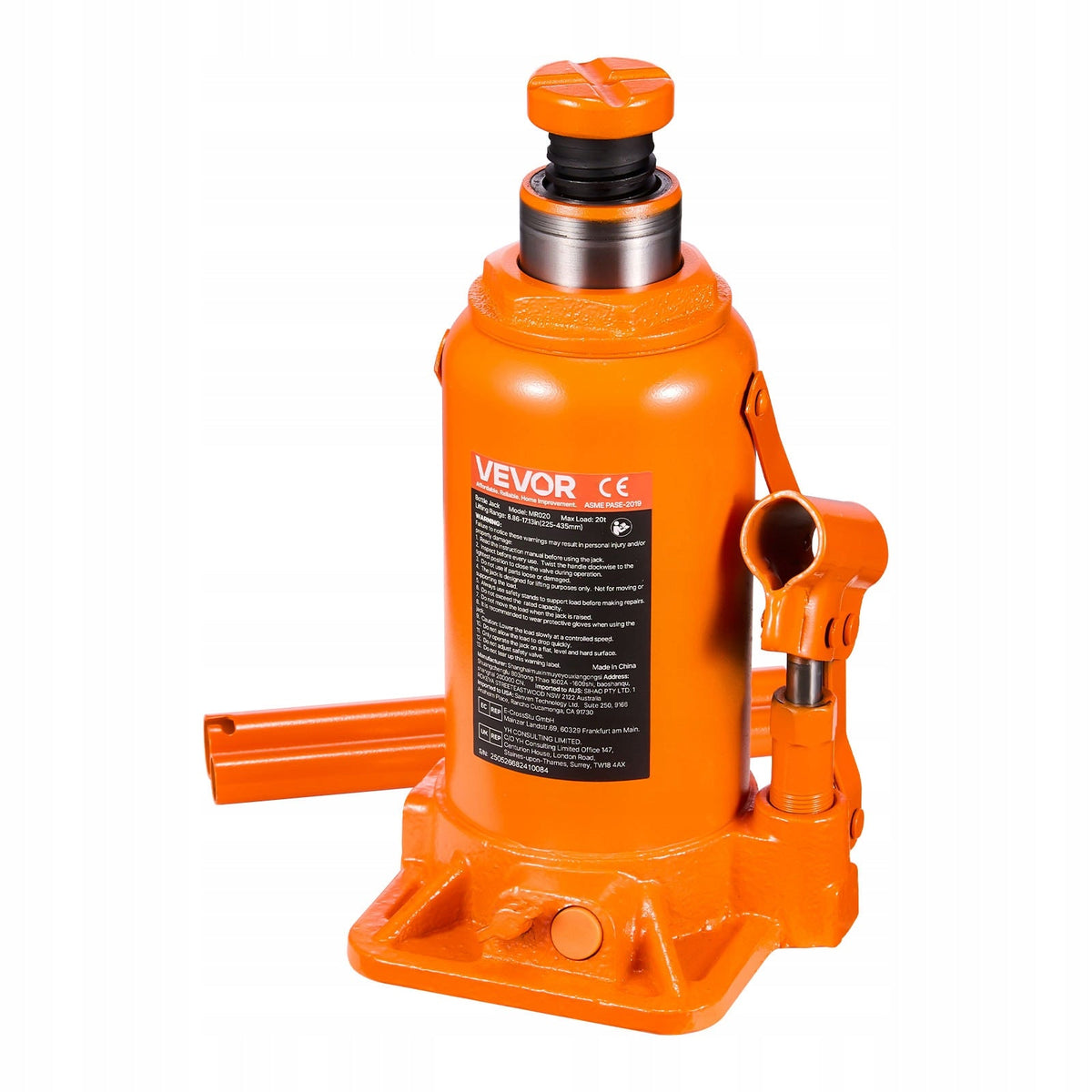 VEVOR 20T Hydraulic Bottle Jack Heavy Duty Lifting Range