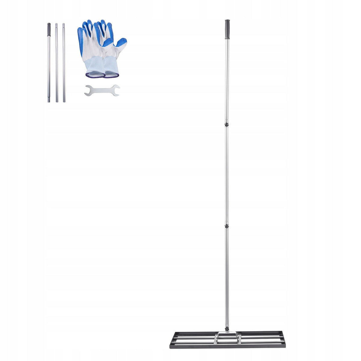 VEVOR 213 CM PROFESSIONAL LAWN RAKE WITH HANDLE AND BASE