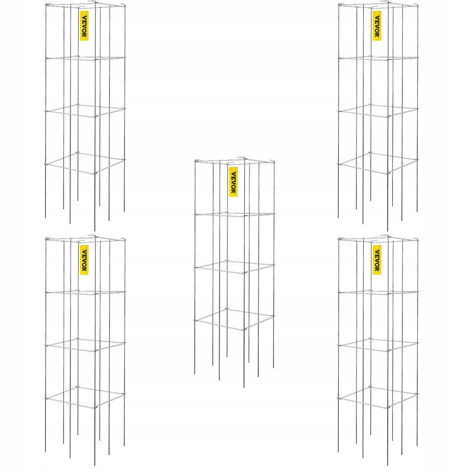 VEVOR Professional Tomato Cages 30x30x117 cm, 5 PCS, Heavy-Duty Steel