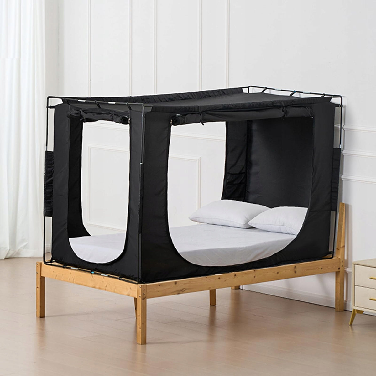 VEVOR 3-DOOR CANOPY TENT WITH BED 70 SHADE BLACK