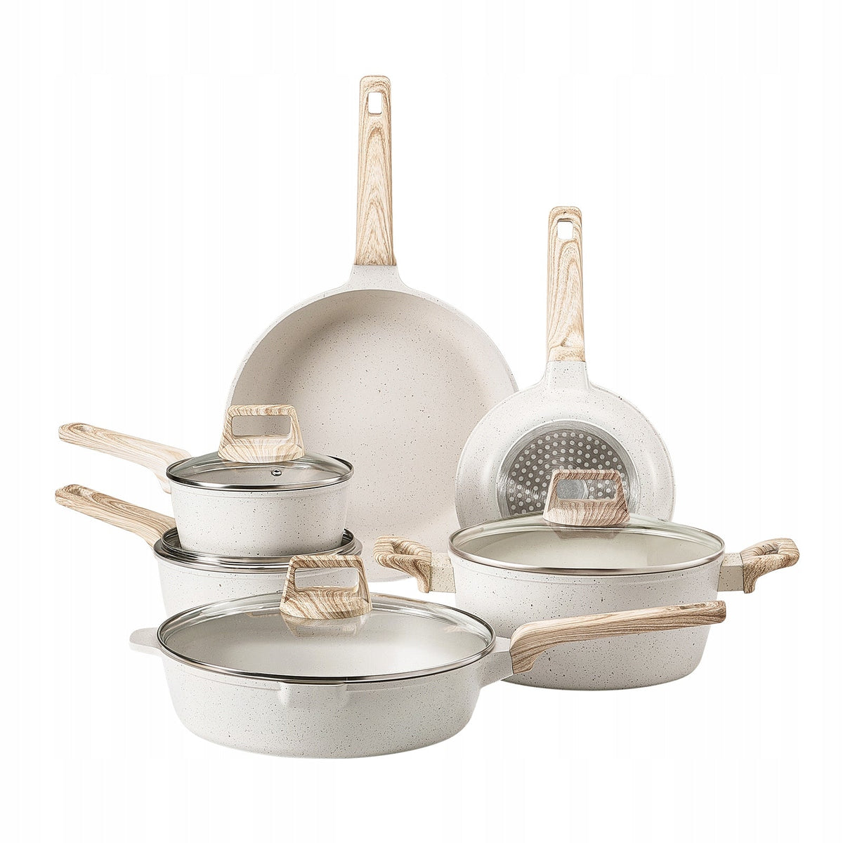 PREMIUM VEVOR 17-PIECE INDUCTION POT AND PAN SET WHITE
