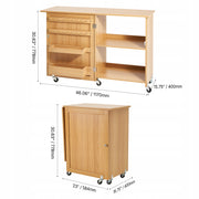 VEVOR FOLDING SEWING TABLE STURDY SEWING MACHINE DESK WITH WHEELS