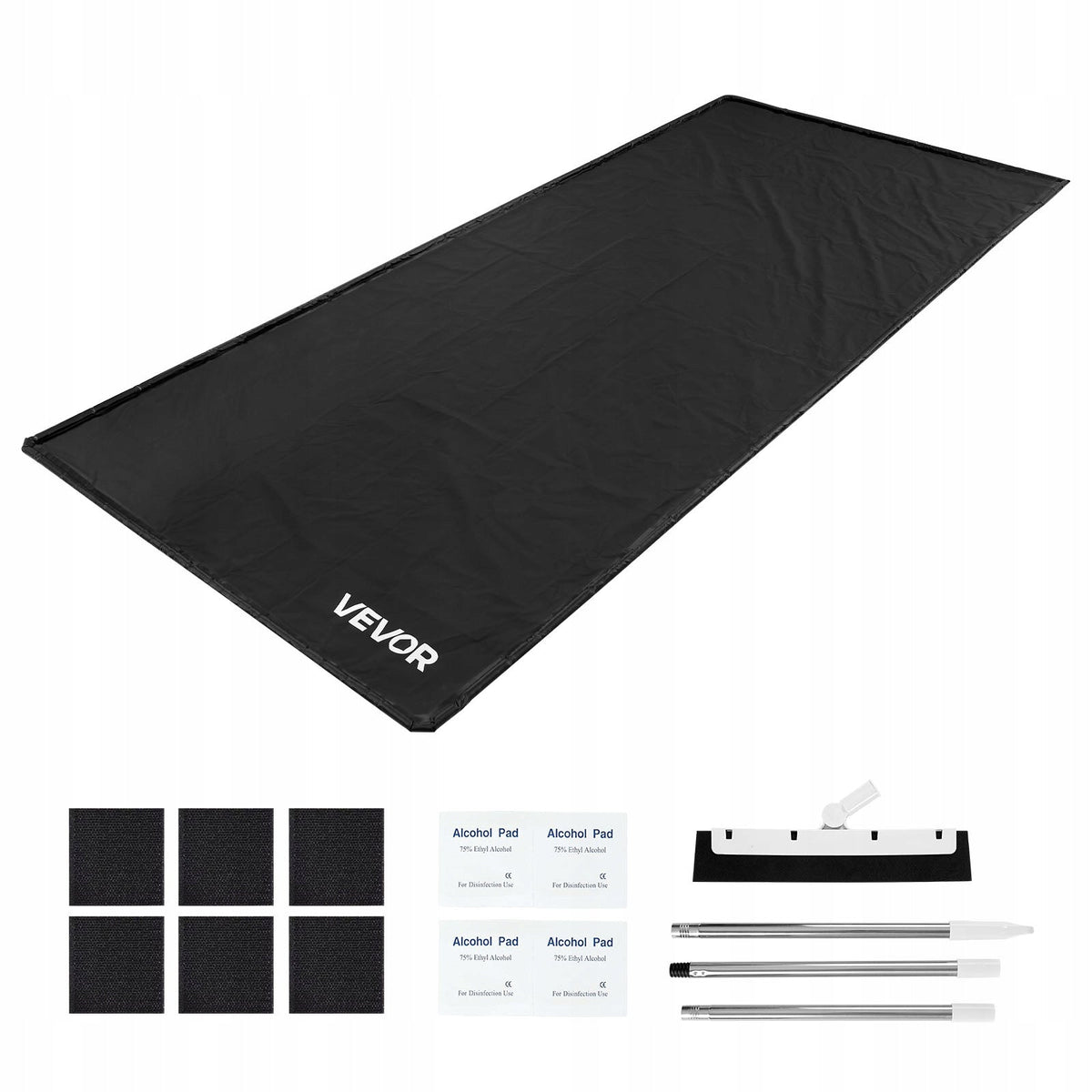 VEVOR PVC ANTI-SLIP GARAGE FLOOR MAT 2.4X5.5X0.03M WITH SQUEEGEE AND TAPE