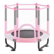 VEVOR KIDS' 60-INCH TRAMPOLINE WITH ENCLOSURE NET AND BASKETBALL HOOP, STURDY AND SAFE