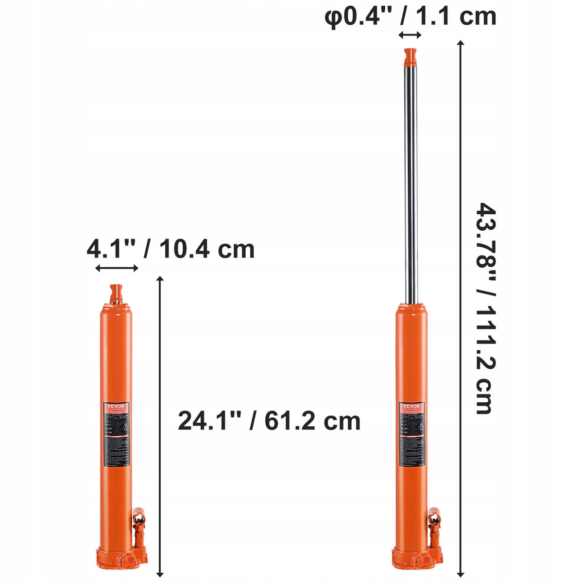 HYDRAULIC LIFT VEVOR 4T LONG CYLINDER STRONG SOLID TOP