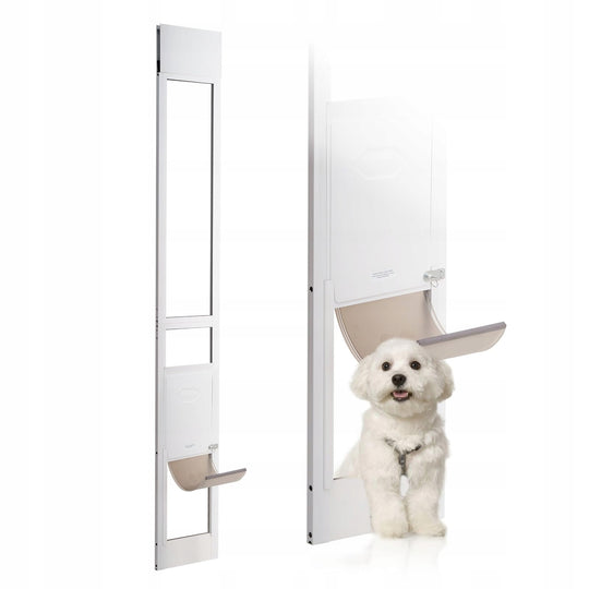 VEVOR DOG DOOR SLIDING GLASS ADJUSTABLE 1927-2049 MM ALUMINUM