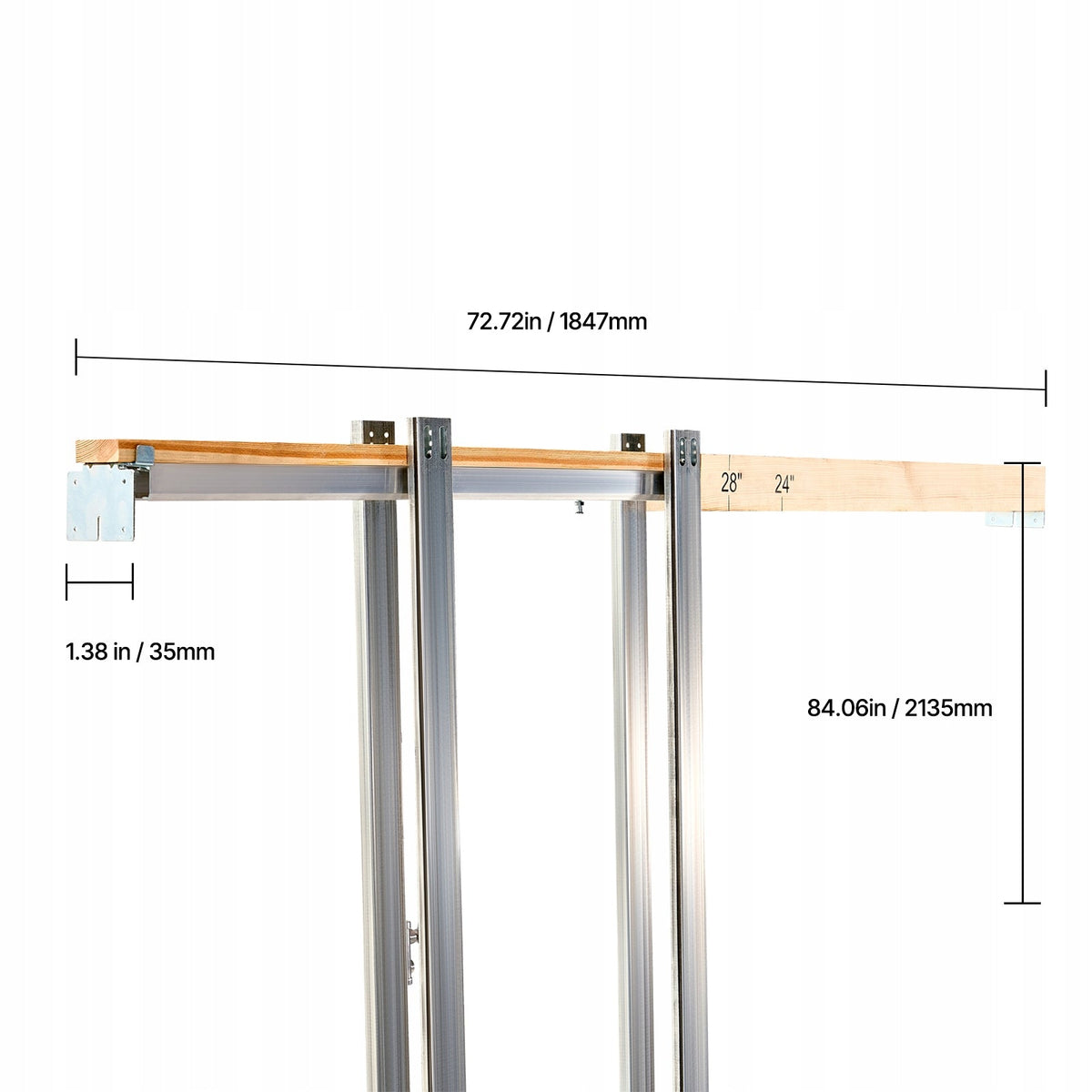 VEVOR SLIDING DOOR 915X2035 MM WHITE 5-PIECE ASSEMBLY KIT