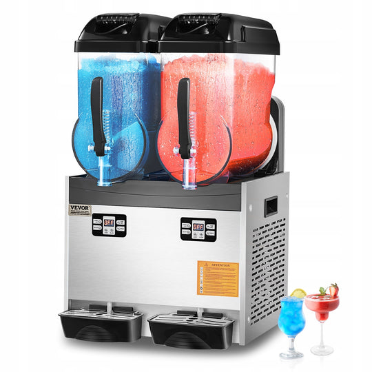 VEVOR COMMERCIAL CRUSHED ICE MACHINE 12L X 2 DOUBLE TANK STEEL