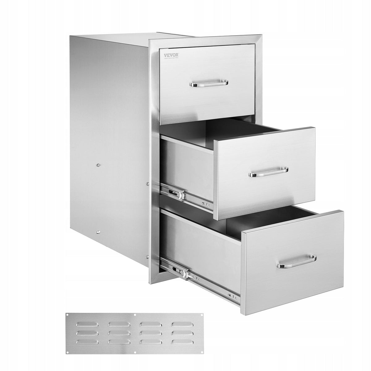 VEVOR PROFESSIONAL STAINLESS STEEL KITCHEN CABINET 3 DRAWERS
