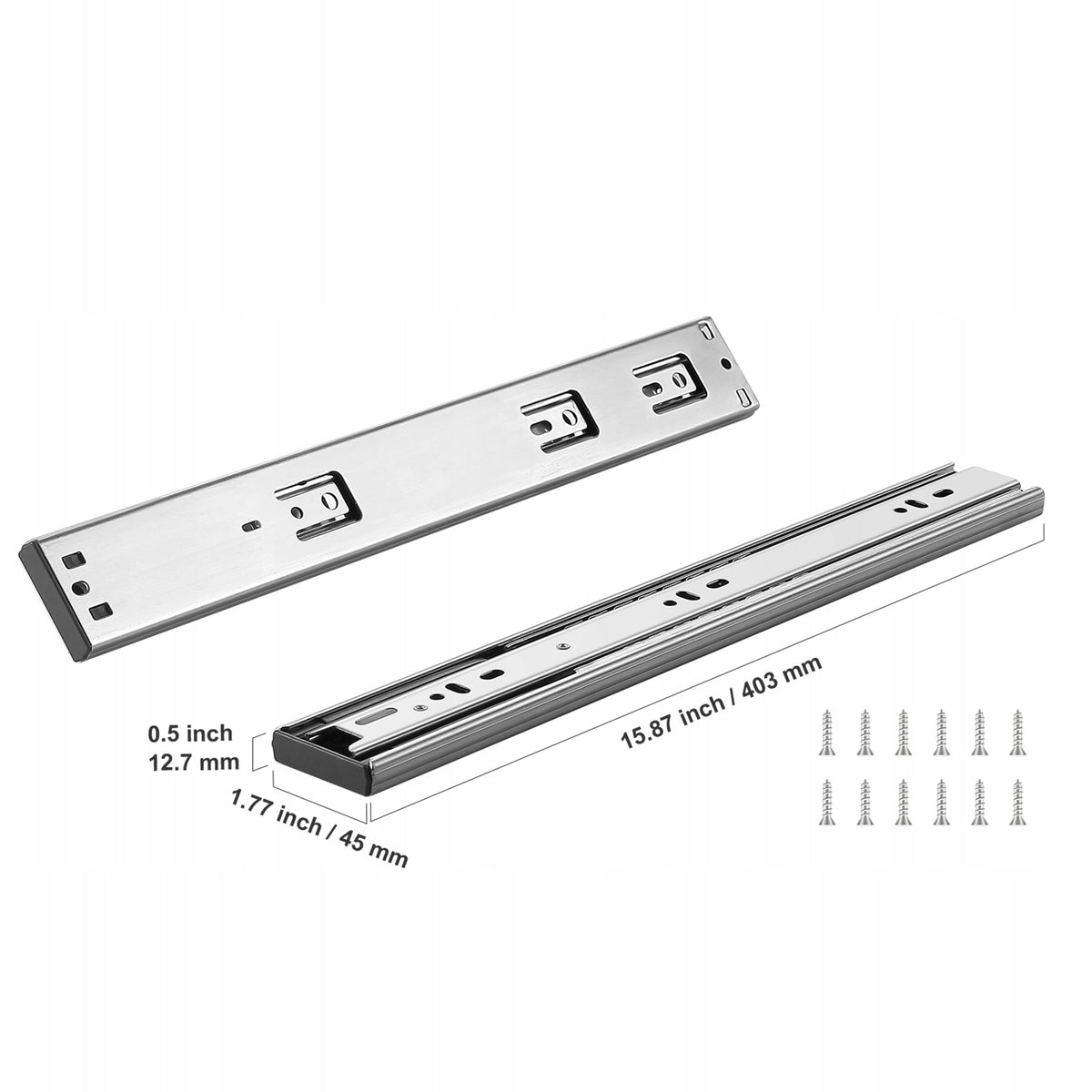 VEVOR DRAWER SLIDES 10 PAIRS 406.4MM HEAVY DUTY BALL BEARING QUIET SOFT CLOSE