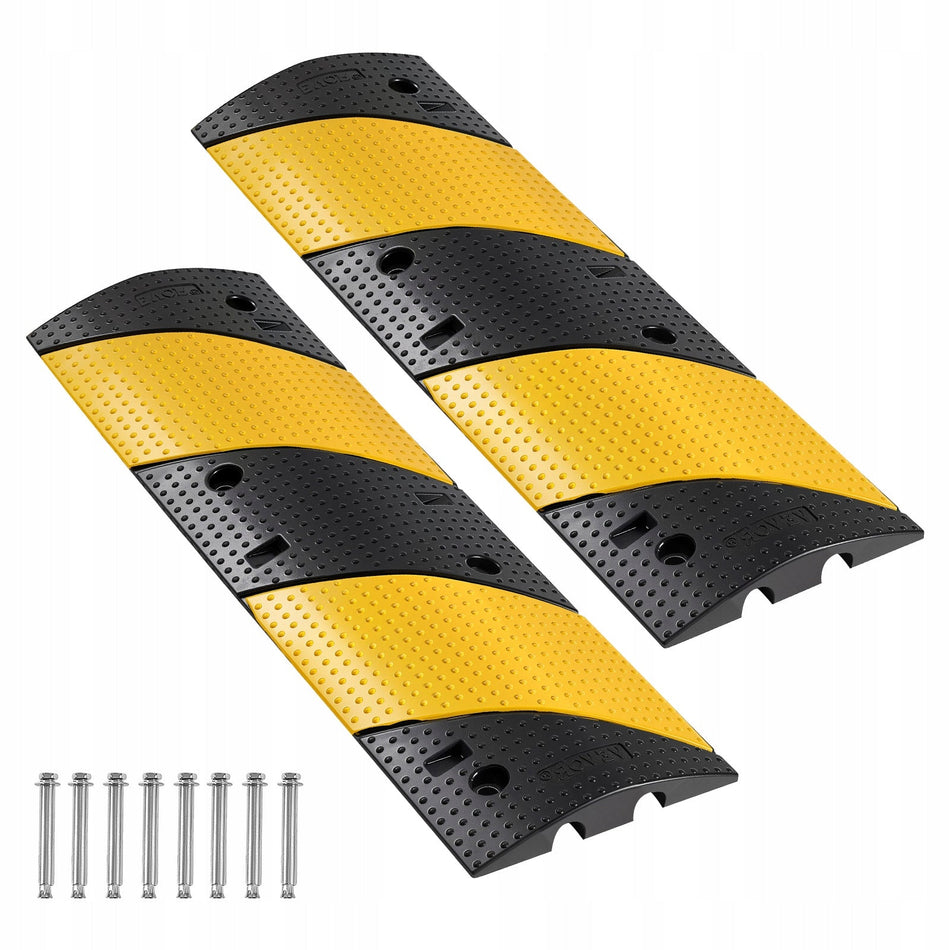 VEVOR CABLE PROTECTOR 100 CM 2-CHANNEL RUBBER CABLE RAMP HEAVY DUTY 9979