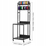 VEVOR MOBILE 4-TIER FILAMENT RACK BLACK STRONG STEEL