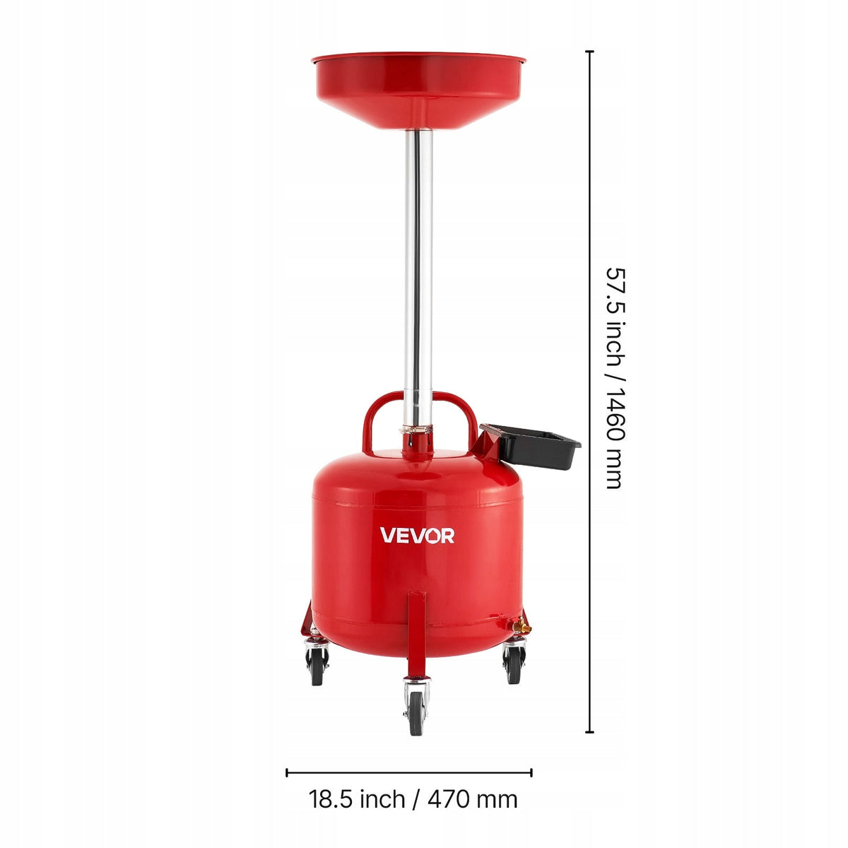 VEVOR 30L OIL DRAIN CART STRONG PORTABLE WITH ADJUSTMENT