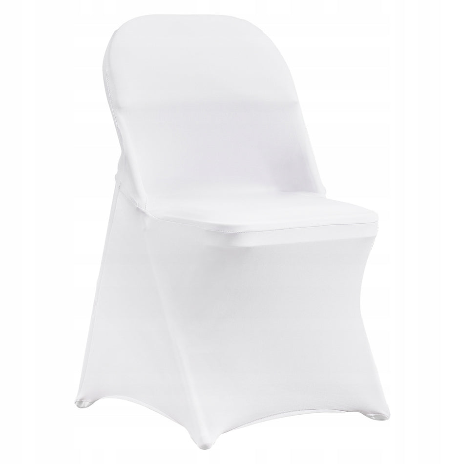 VEVOR FOLDING CHAIR COVERS ELASTIC SPANDEX 50 PCS WHITE