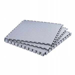 VEVOR HEAVY-DUTY PVC GARAGE FLOOR TILES 8 PCS 513X513X5MM NON-SLIP FOR WORKSHOP