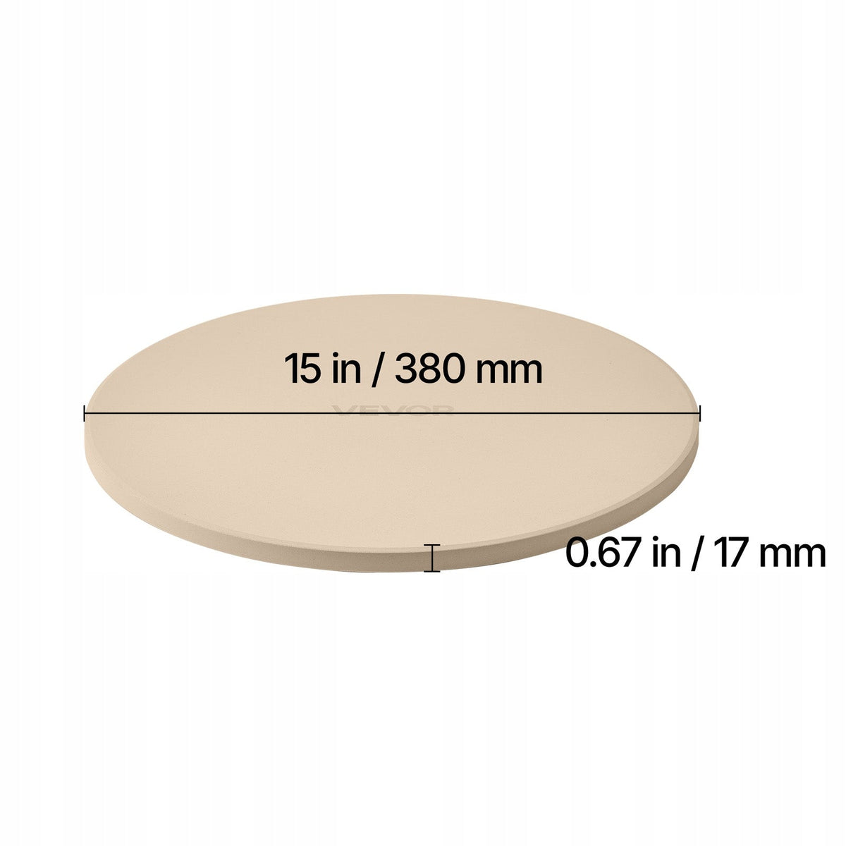VEVOR PROFESSIONAL PIZZA BAKING STONE 381X381 MM CORDURITE