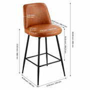VEVOR BAR STOOL SET OF 3 98 CM SWIVEL KITCHEN CHAIRS BROWN PU
