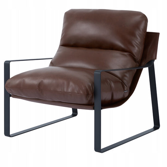 VEVOR ACCENT RECLINER BROWN PU LEATHER UPHOLSTERED STRONG FRAME