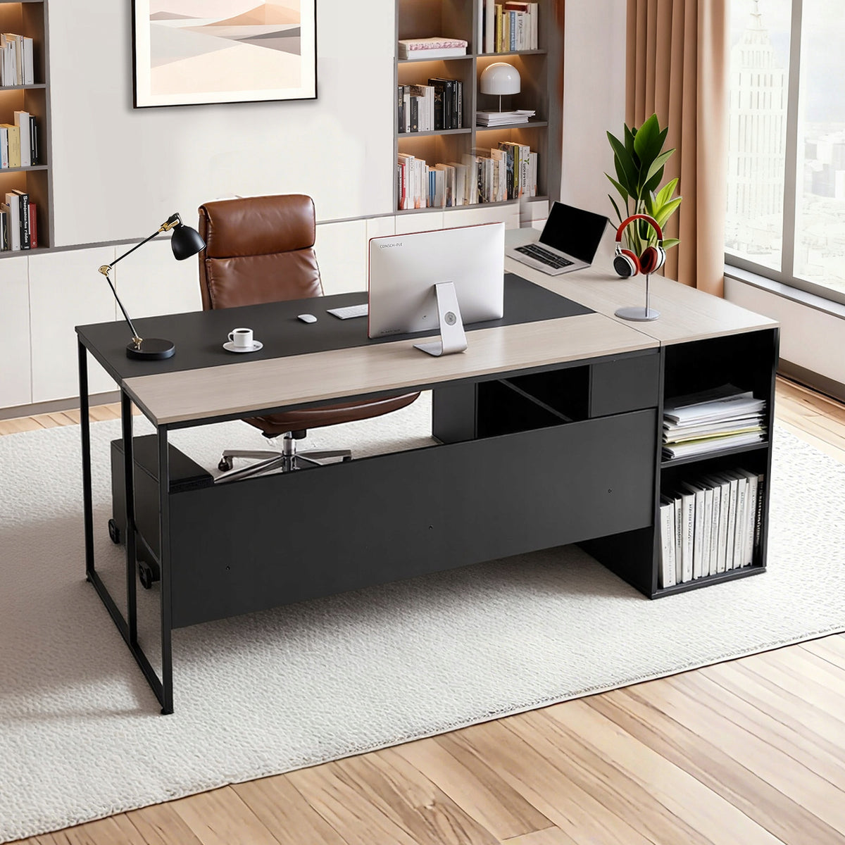 OFFICE DESK VEVOR L-SHAPED LARGE MODERN EXECUTIVE DESK