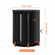 VEVOR FOLDABLE RAIN BARREL 250L PORTABLE STRONG 1000D PVC STABLE