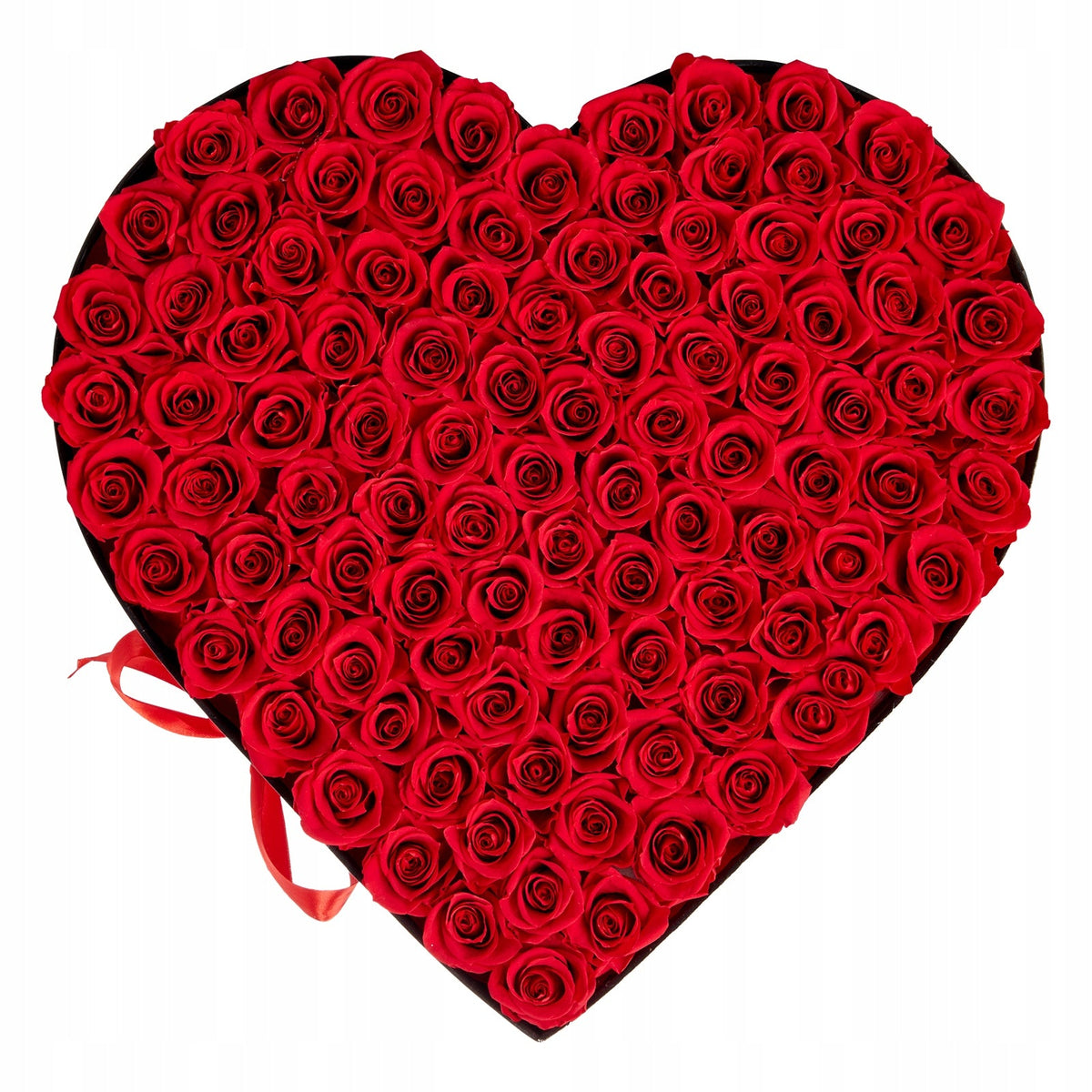 VEVOR 100 EVERLASTING ROSES IN HEART BOX ROMANTIC GIFT RED BOUQUET