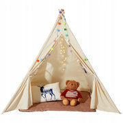 VEVOR CHILDREN'S WIGWAM TEEPEE 1-5 YEARS BEIGE STRONG SET WITH MAT AND DECORATION