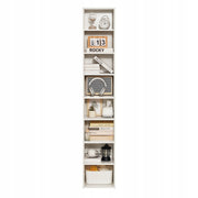 PROFESSIONAL VEVOR 8-TIER LIBRARY SHELF ADJUSTABLE SHELVES WHITE