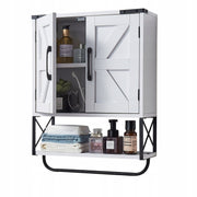 VEVOR BATHROOM WALL CABINET WITH 2 DOORS AND ADJUSTABLE SHELVES, WHITE