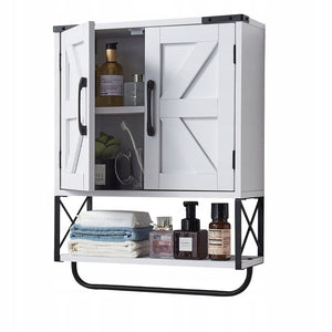 VEVOR BATHROOM WALL CABINET WITH 2 DOORS AND ADJUSTABLE SHELVES, WHITE