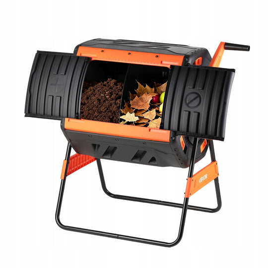 VEVOR 200L Professional Dual-Chamber Tumbling Composter Outdoor