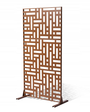 VEVOR METAL SCREEN 3-PANEL 120X50.8X193 CM BROWN SCREEN