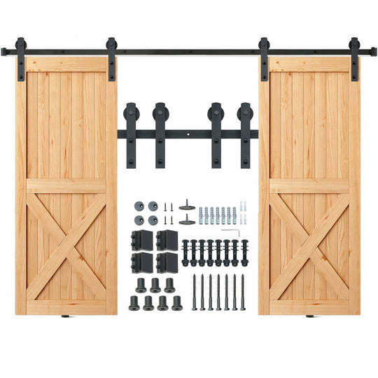 VEVOR 244CM HEAVY-DUTY SLIDING DOOR SYSTEM AND 2-PIECE SHAPE SET