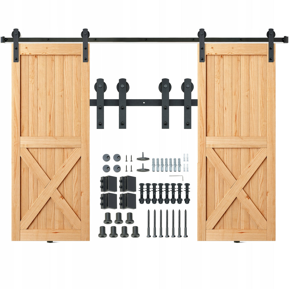 VEVOR 244CM HEAVY-DUTY SLIDING DOOR SYSTEM AND 2-PIECE SHAPE SET