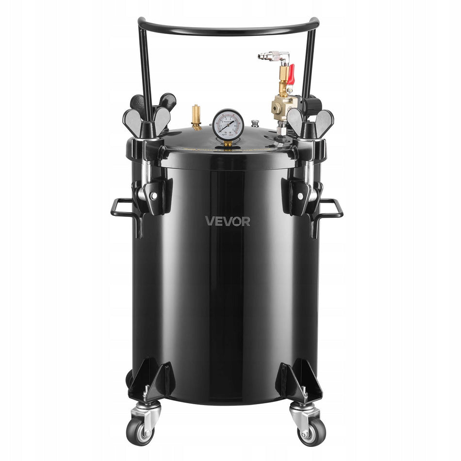 VEVOR 30L PRESSURE TANK FOR PAINT, STEEL, HEAVY-DUTY, WITH 2 CONNECTORS