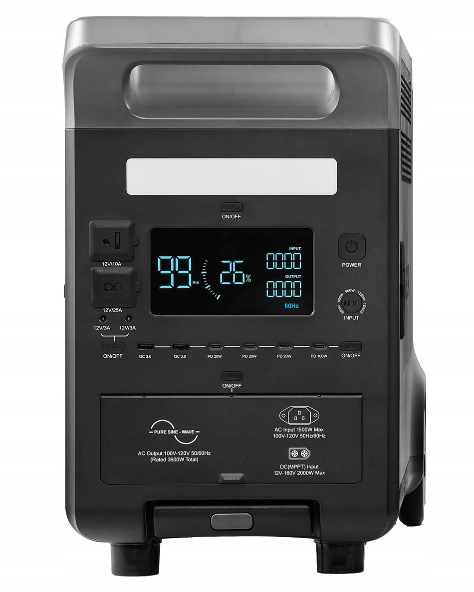 VEVOR 3600W 3840WH PORTABLE POWER STATION SOLAR GENERATOR 10 OUTLETS