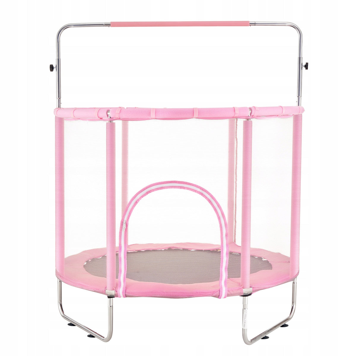 VEVOR 147 CM MINI KIDS TRAMPOLINE WITH NET AND BASKETBALL HOOP ADJUSTABLE